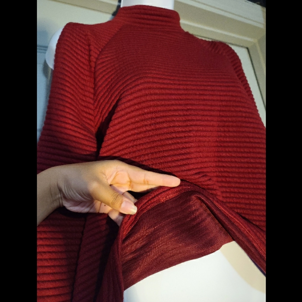 Crew Neck Solid Cold Shoulder Blouse - image 2